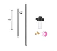 Oniissy Strumento di irrigazione profonda in acciaio inossidabile con manico a T da 81 cm, 4 fori di uscita per arbusti, alberi da frutto e piante, compatibile con tubi da giardino standard