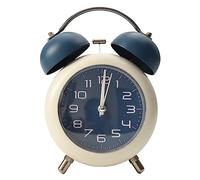 Oniissy Sveglia a Doppia Campana, Sveglia in Metallo a Doppia Campana retrò con Luce Notturna, Sveglia Meccanica Silenziosa da Comodino, Adatta per Viaggi in Ufficio in Camera da Letto Domestica-Blue