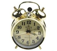 Oniissy Sveglia meccanica retrò a ferro di cavallo, carica manuale, design a doppia campana, diametro 7 cm, orologio da scrivania vintage per la decorazione della casa
