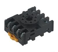 Oniissy Timer per base presa relè per serie PF083A a 8 pin, compatibile con relè DH48S e MK2P, montaggio su guida a 8 pin rotondi con contatti in rame zincato e fibbia a U per