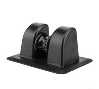 Oniissy Toppa di ancoraggio in PVC con rullo con scanalatura a V e denti antiscivolo per gommoni, kayak, canoe e barche da pesca, 14 x 6,4 cm, colore nero