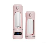Oniissy USB portatile per frullatore con capacità di 600 ml e 12 in acciaio inox per frullati, frullati e succhi freschi, materiale con funzione autopulente (rosa (2 pollici))