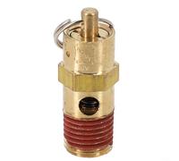 Oniissy Valvola di sicurezza per compressore d'aria NPT da 1/4" con valutazione di 125 PSI per uscita del serbatoio, struttura in ottone con molla in acciaio inossidabile, adatta per (135 psi)