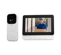 Oniissy Videocitofono intelligente da 10,9 cm, con display wireless, citofono HD, videosorveglianza senza fili, con suoneria, per interni ed esterni (bianco)