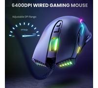 ONIKUMA CW905 Mouse Cablato da Gioco USB per Computer Laptop Mute Chicken Gaming Meccanico