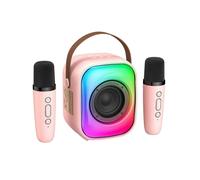 ONIKUMA L7 RGB Home Karaoke Machine Bluetooth Speaker with 2 Microphone - Pink