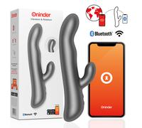 ONINDER Oslo - Stimolatore Rotante e Vibrante Rosa con App, Larghezza 3.5 cm, Lunghezza 23 cm, Colore Nero