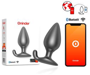 Oninder Rio plug anale vibrante nero con app gratuita IPX7 ricaricabile anal