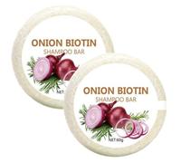 Onion Biotin Shampoo Bar, 2PCS Cipolla Rosmarino Shampoo Saponetta, Profondità Nutriente Shampoos Biotina Saponetta Per Capelli Crescita, Idratante Cipolla Shampoos Rosmarino Capelli Saponi Barrette