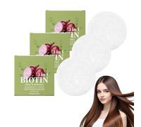 Onion Rosemary Shampoo Bar with Biotin - Barra detergente naturale per diradare la cura dell'aspetto dei capelli, supporto del volume per donne e uomini, tutti i tipi di capelli, 60g (3 pezzi)