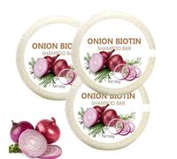 Onion Shampoo Bar, Cipolla Rosemarin Bar, Shampoo fisso per rafforzare i capelli, il cuoio capelluto viene lenito allo stesso tempo, pulizia profonda e idratazione per tutti i tipi di capelli (3PC)
