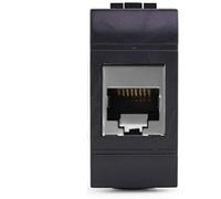 oniroview Presa RJ45 FTP Schermata CAT.6 Compatibile Living Light Versione Stretta Frutto Schermato Connessione Senza Attrezzi, Colore Nero
