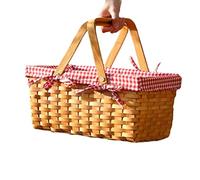 OnIUeZky Cestino per Picnic Cesto di Shopping in Tessuto con Manici a Doppia Piega per Feste Barbecue ..