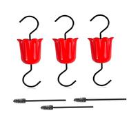OnIUeZky Guardia di Formica per Colibrì Alimentatore con fossato con Accessorio per mangiatoia per Uccelli a Pennello per Oriole Oriole Esterno 3 Set Rosso ..