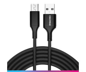 Oniverse Cavo Micro USB, cavo di ricarica intrecciato USB-A a Micro USB, compatibile con PS4 Pro Slim Xbox One PC Mac Android, 3 metri, ricarica rapida 2.4 A - nero