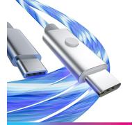 Oniverse Cavo USB LED, USB-C a USB-C, compatibile con PS5 Pro Slim Xbox Series X|S Switch 2 PC Mac Android Iphone 15, 2 metri, ricarica rapida, 5 modalità di illuminazione, tipo C
