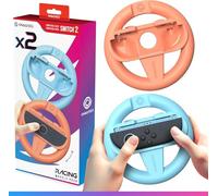 Oniverse Confezione da 2 Volanti da Corsa per Nintendo Switch 2 - Accessori Switch 2 per Mario Kart, Supporti Volante Arancione e Blu, Intuitivi, Pulsanti SL/SR Accessibili - Per Joy-Con