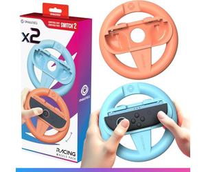Oniverse Confezione da 2 Volanti da Corsa per Nintendo Switch 2 - Accessori Switch 2 per Mario Kart, Supporti Volante Arancione e Blu, Intuitivi, Pulsanti SL/SR Accessibili - Per Joy-Con