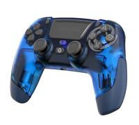 Oniverse Controller PS4 PS3 PC ANDROID iOS, Uscita per cuffie, Wireless, Vibrazioni regolabili, Touchpad, pulsanti macro posteriori, Modalità Turbo, Wake up, Giroscopio a 6 assi, Revolt (Neptune Blue)