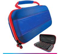 Oniverse Custodia da Trasporto e Protezione compatibile con Nintendo Switch 2/OLED/Switch - Guscio Rigido con Maniglia, Interno Imbottito, Scomparti per Giochi, Rete Porta Accessori - Blu
