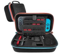 Oniverse Custodia da trasporto XL per Nintendo Switch 2, Switch, OLED, Lite - Voyager - Custodia di protezione anti-urto, interno in velluto antigraffio, scomparto accessori e 29 scomparti per giochi