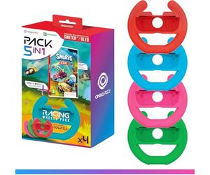 Oniverse Gioco Schtroumpf Kart (Codice di download) + Pack di 4 volanti per Joy Con Nintendo Switch e Nintendo Switch OLED