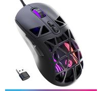 Oniverse Kryo (Nocta Black) - Mouse da gioco cablato ad alte prestazioni a LED, sensore ottico 12800 DPI, ultra leggero, polling rate 1000 Hz, 7 pulsanti programmabili per PC/Mac/PS5/PS4