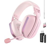 Oniverse Polaris - Cuffie da gioco wireless per PS5, PS4, Switch 2, PC, Mobile, cuffie da gioco leggere a LED a bassa latenza 2.4 GHz o Bluetooth, 33 h, suono virtuale 7.1, doppio microfono, Aurora