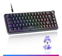Oniverse Tastiera Gaming magnetica cablata 65% - Interruttori Hall Effect, Rapid Trigger, azionamento regolabile 0,1 mm, anti-ghosting, 8000 Hz, LED, AZERTY, per PC/Mac - Maegnus (Nocta Black)