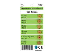 ONIX TECH 6 Pezzi Ugelli Gas Metano 6mb Ø 0,80 Ø 1,45 mm per Cucina a Gas