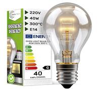 ONIX TECH Lampadina da Forno E14 220V 40W 300°С con codice Originale 00057874 057874 per Bosch per Siemens