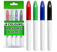ONIX TECH Set Comprende 4 Pennarelli Indelebili Colorati - Nero Blu Verde Rosso - Pennarello Indelebile Scrivono Efficacemente su Legno Acciaio Cemento e Altri Materiali Duri