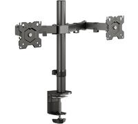 ONKRON Braccio doppio monitor 13"-32", Supporto monitor scrivania Carico totale 16 kg, Supporto schermo PC VESA 75x75-100x100 mm, Porta schermo PC da scrivania Inclinabile e Girevole, Nero D221E-B