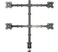 ONKRON Braccio monitor 13"-32", Supporto per 4 schermo Carico 32 kg, Supporto schermo PC scrivania VESA 75x75-100x100 mm, Staffa monitor scrivania Regolabile, Girevole e Inclinabile, Nero D421E-B