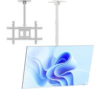 ONKRON Braccio TV da 32 a 80 pollici - Supporto per Televisore Peso fino a 68 kg - Porta TV da Soffitto con Altezza Regolabile e max VESA 600x400 mm/Porta Televisore da Soffitto Girevole N1L-W Bianco