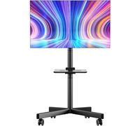 ONKRON Carrello Porta TV 23" - 60", Supporto TV da Pavimento con Ruote, Carico Totale Fino a 45 kg, Supporto Televisore da Terra VESA 100x100-400x400 mm, Porta Televisore Mobile, Colore Nero TS1137-B
