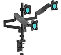 ONKRON Braccio Monitor per 3 Schermi 13-32 pollici, Carico totale 24 kg, Supporto Monitor Scrivania VESA 75x75-100x100 mm, Supporto Schermo PC Scrivania Girevole, Inclinabile, Nero G280-B