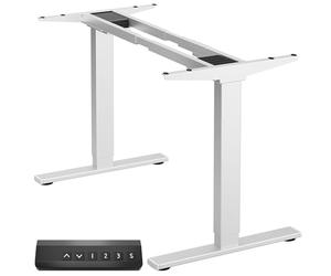 ONKRON Gambe Tavolo Regolabile in Altezza per Scrivania Gaming, Carico fino a 100 kg, Supporto per Piano di Lavoro 1000-1700 mm, Base Elettrica, Motorizzata, Alzabile, Ufficio, Bianco, CDF222E-W