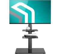 ONKRON Piedistallo TV da 32 a 65 pollici - Porta Televisore da Terra in Colore Nero con Carico Totale 40 kg - Piede TV Universale max VESA 600x400 mm - Porta Televisore con Ripiani TS5550-B