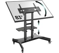 ONKRON Piedistallo TV da 50 a 83 pollici - Carrello Porta TV Carico Totale fino a 70 kg - Supporto Televisore da Terra max VESA 800x500 mm/Porta Televisore Mobile e Inclinabile, Colore Nero TS1380-B