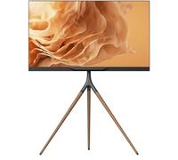 ONKRON Porta TV da terra mobile 32-65 pollici, Supporto TV pavimento con Carico 35 kg, Porta televisore universale VESA 100x100-400x400 mm, Mobile per televisione in Legno, Treppiede, Nero TS1220-B