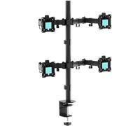 ONKRON Braccio monitor 13"-32", Supporto per 4 schermo Carico 32 kg, Supporto schermo PC scrivania VESA 75x75-100x100 mm, Staffa monitor scrivania Regolabile, Girevole e Inclinabile, Nero D421E-B