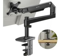 ONKRON Braccio Monitor da 17 a 38 pollici - Supporto Monitor PC Nero con Peso fino a 11 kg - Supporto Schermo PC Scrivania con VESA 75x75-100x100 mm/Schermo Staffa Inclinabile e Girevole MS75-B