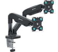 ONKRON Supporto Monitor Doppio Nero da 13 a 32 pollici - Staffa Monitor Scrivania con Carico Totale 16 kg - Porta Schermo PC da Scrivania max VESA 100x100 - Base Doppio Schermo PC Inclinabile G160-B