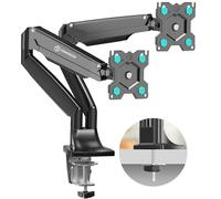 ONKRON Supporto monitor scrivania doppio 13" - 32", Supporto monitor PC Fino a 9 kg x 2, Staffa schermo VESA 75x75-100x100 mm, Porta schermo PC da scrivania Regolabile, Universale, Nero, G200-B