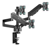 ONKRON Supporto Monitor Triplo per Schermo da 13-32 Pollici, Braccio Monitor Scrivania in Colore Nero, Peso 8 kg per Braccio, VESA 75x75 e 100x100 mm, Porta Schermo PC da Scrivania Girevole G280-B