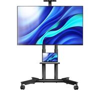 ONKRON Supporto TV da Pavimento 32-75 pollici, Carico totale 60 kg, VESA 200x200-600x400, Carrello Porta TV con Ruote e Mensola, Porta Televisore Mobile con Altezza Regolabile, Nero TS1571-B