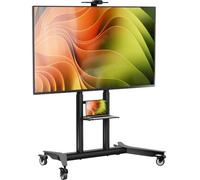 ONKRON Piedistallo TV 55-90 pollici - Supporto TV da Pavimento in Colore Nero con Carico Totale 90 kg - Porta Televisore Mobile VESA 200x200-800x600 mm - Supporto Televisore da Terra TS1871-B