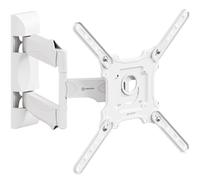 ONKRON Supporto TV Parete 32-65 pollici, Staffa TV fino a 35 kg, VESA 100x100-400x400 mm, Porta Televisore a Muro Inclinabile e Girevole, Braccio Televisore Regolabile, Snodabile, Bianco M4-W