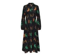 ONLALMA Life Poly Kiara Shirt Dress AOP, Black/AOP: 586 Swirl Tiger, S